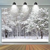 Lofaris Snowy Foest With Peaful White Scene Winter Backdrop